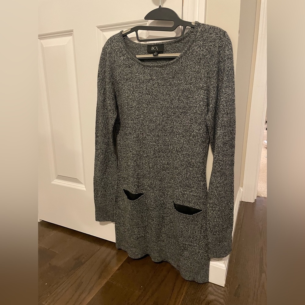 Brand new, leather pocket, sweater dress!